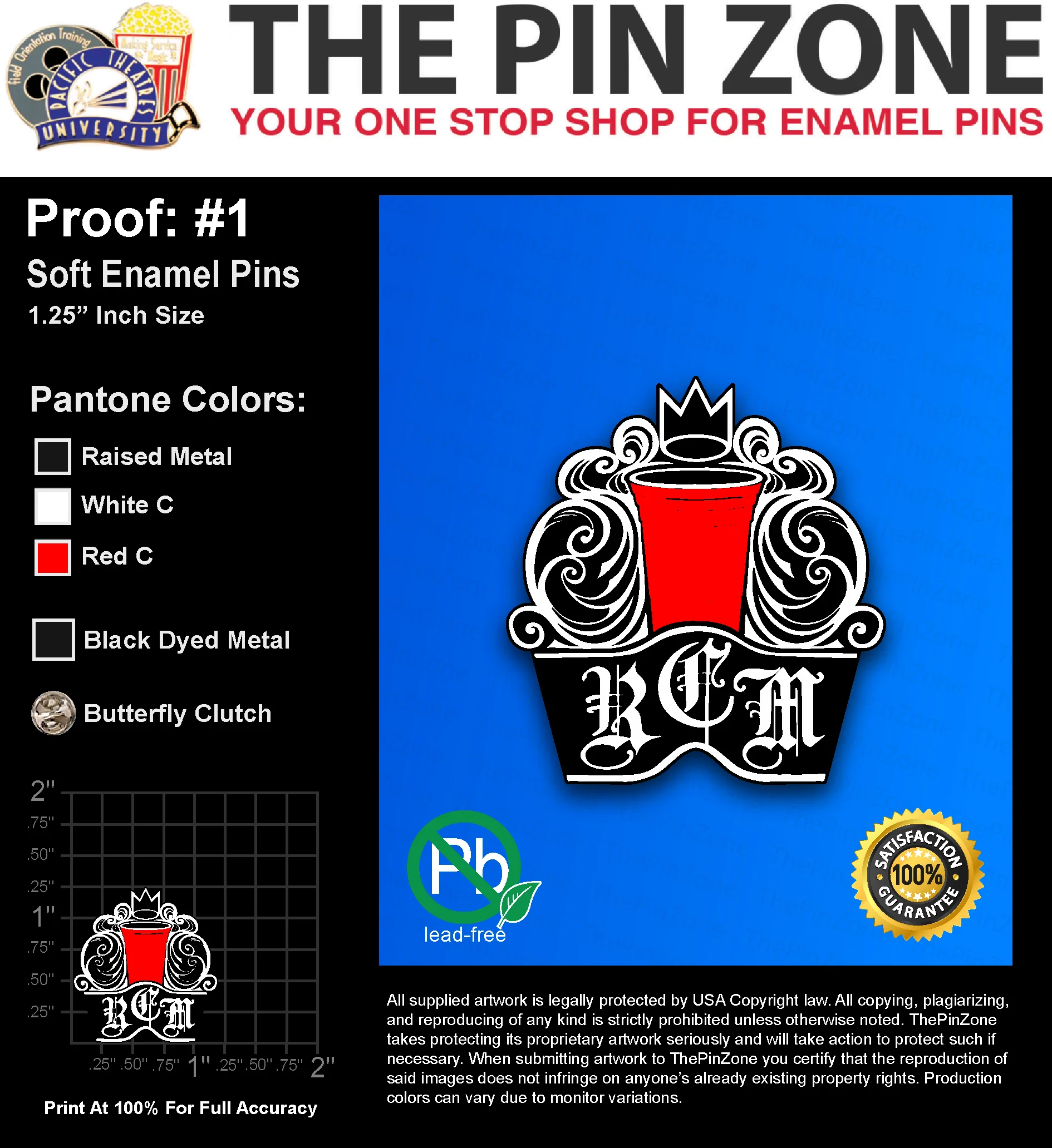 50 “IAM T” LAPEL PINS: PROOF #1