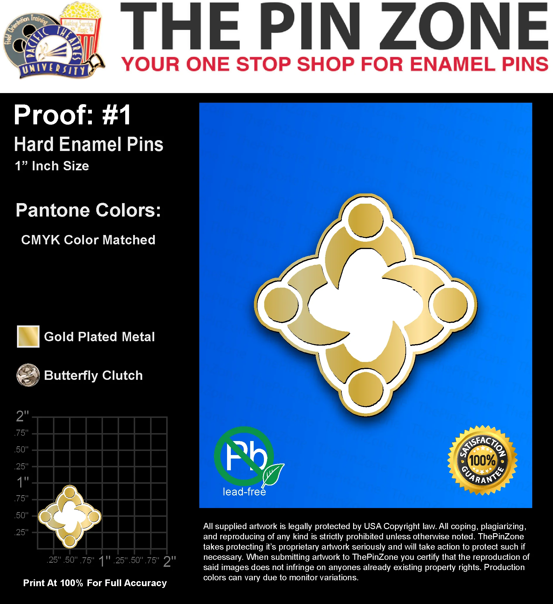 100 “JOHN N” LAPEL PINS: PROOF #1