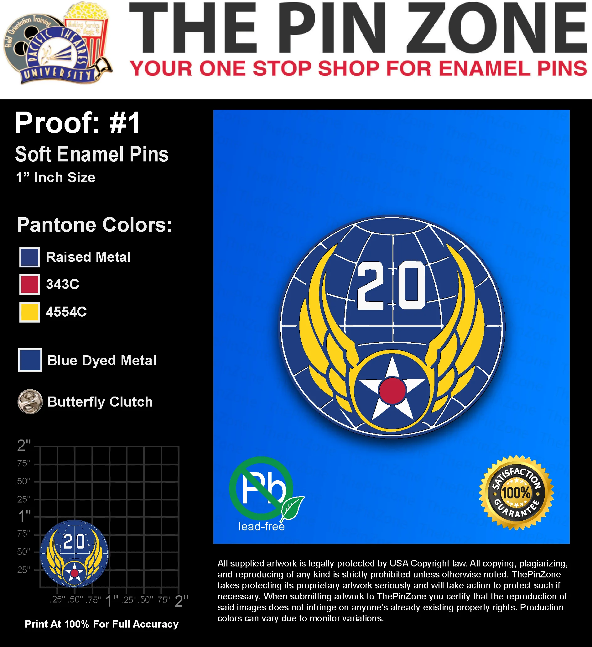 500 “JOE M” LAPEL PINS: PROOF #1