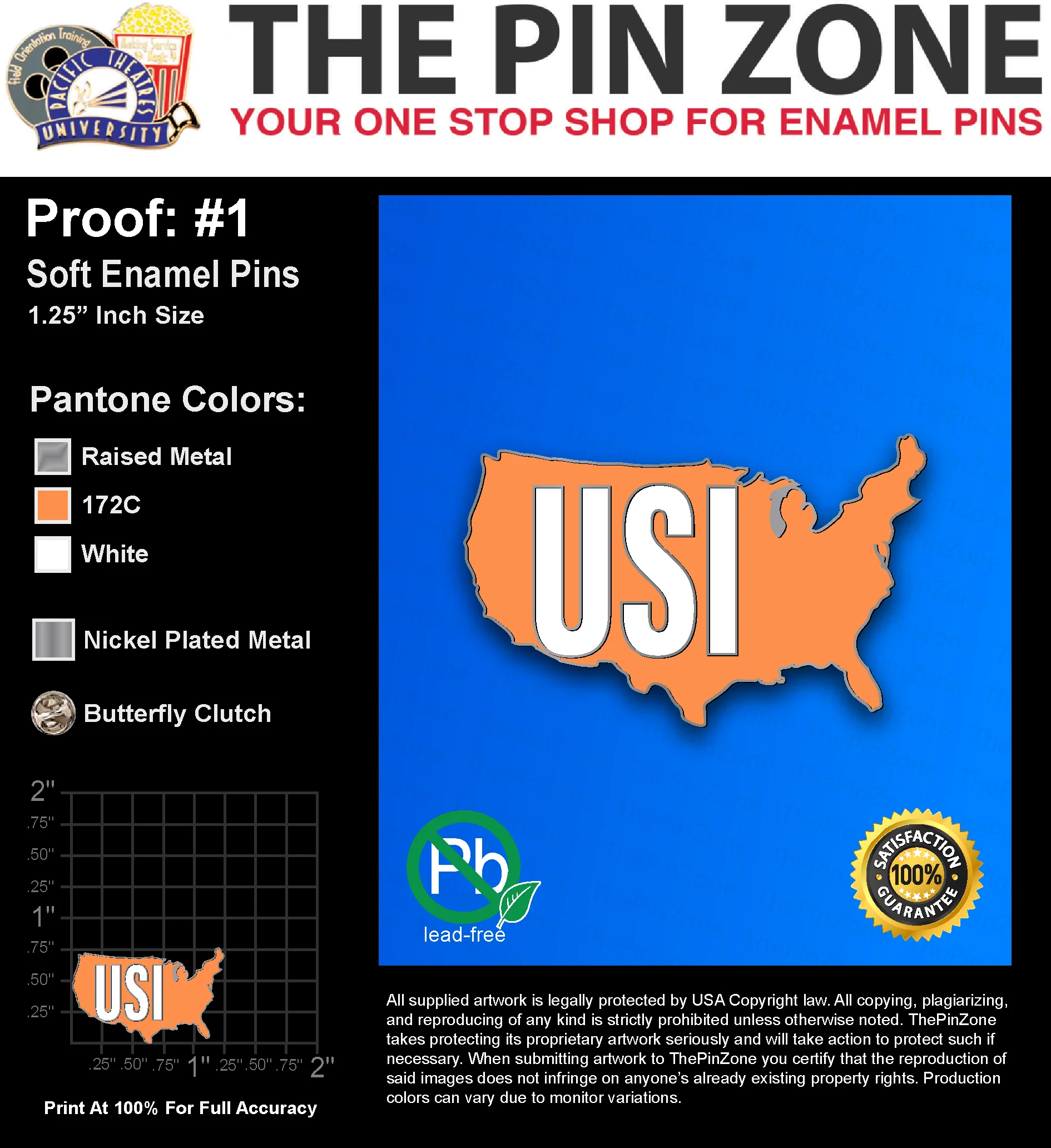 200 “KASSIDY M” LAPEL PINS: PROOF #1