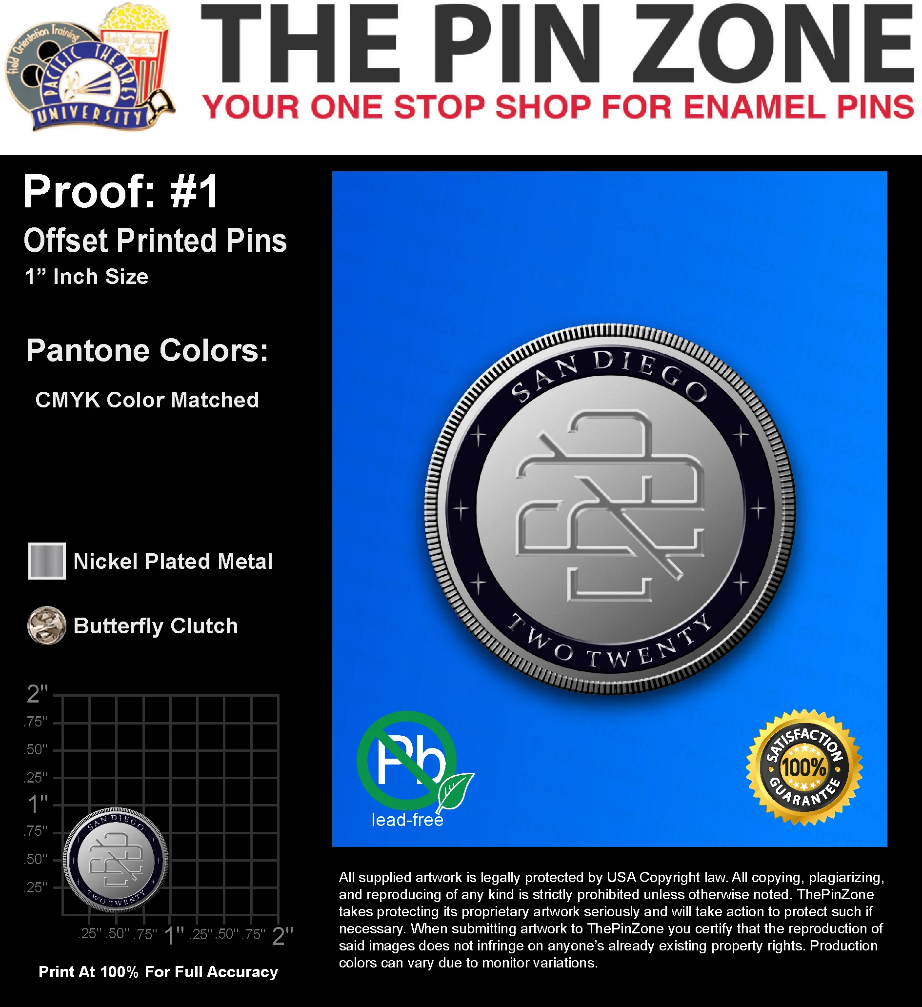 200 “LAUREN P” LAPEL PINS: PROOF #1