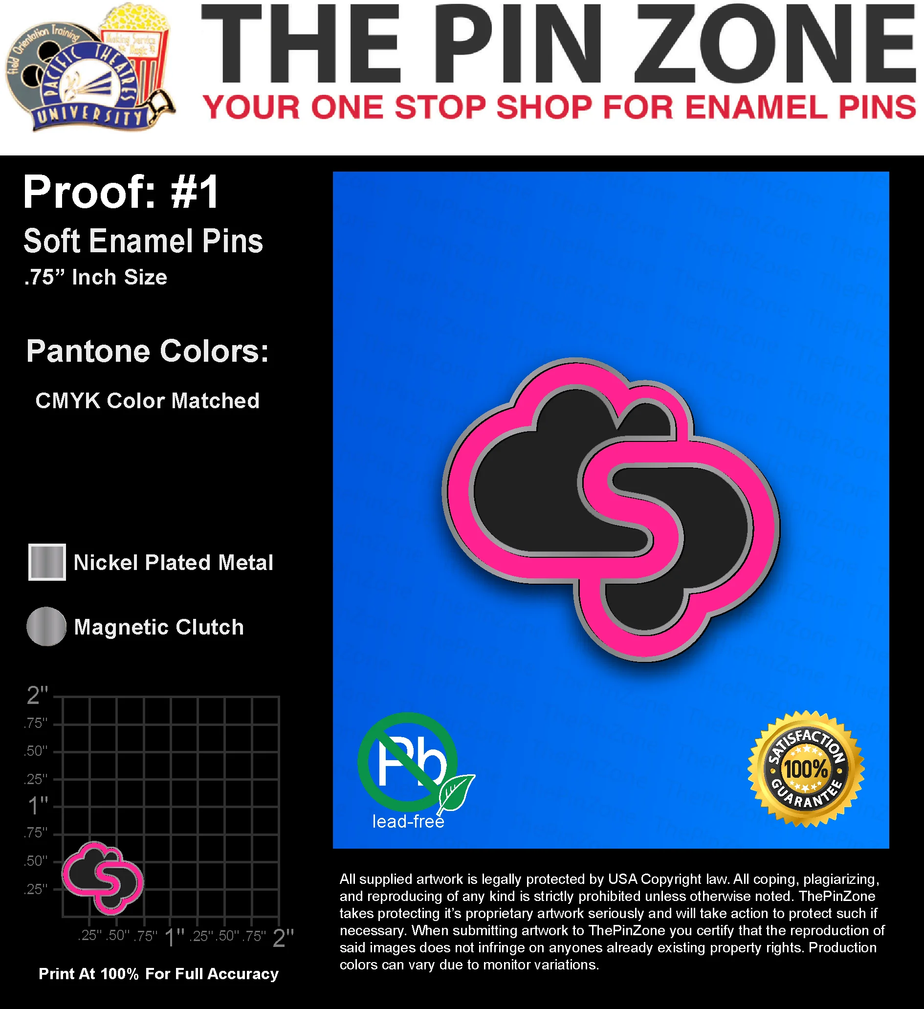 500 “MATTHEW P” LAPEL PINS: PROOF #1