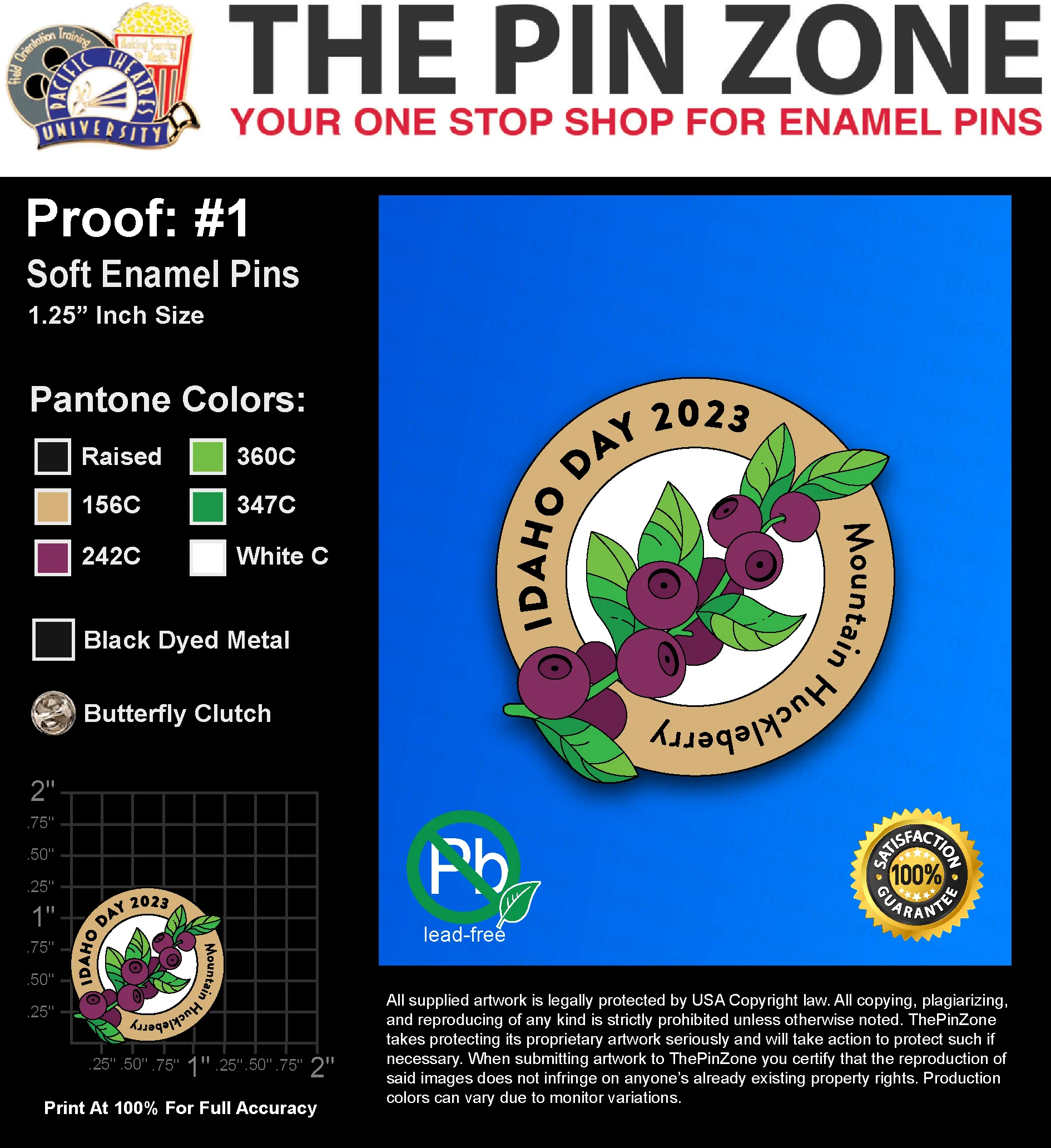 1000 “NICOLE I” LAPEL PINS: PROOF #1