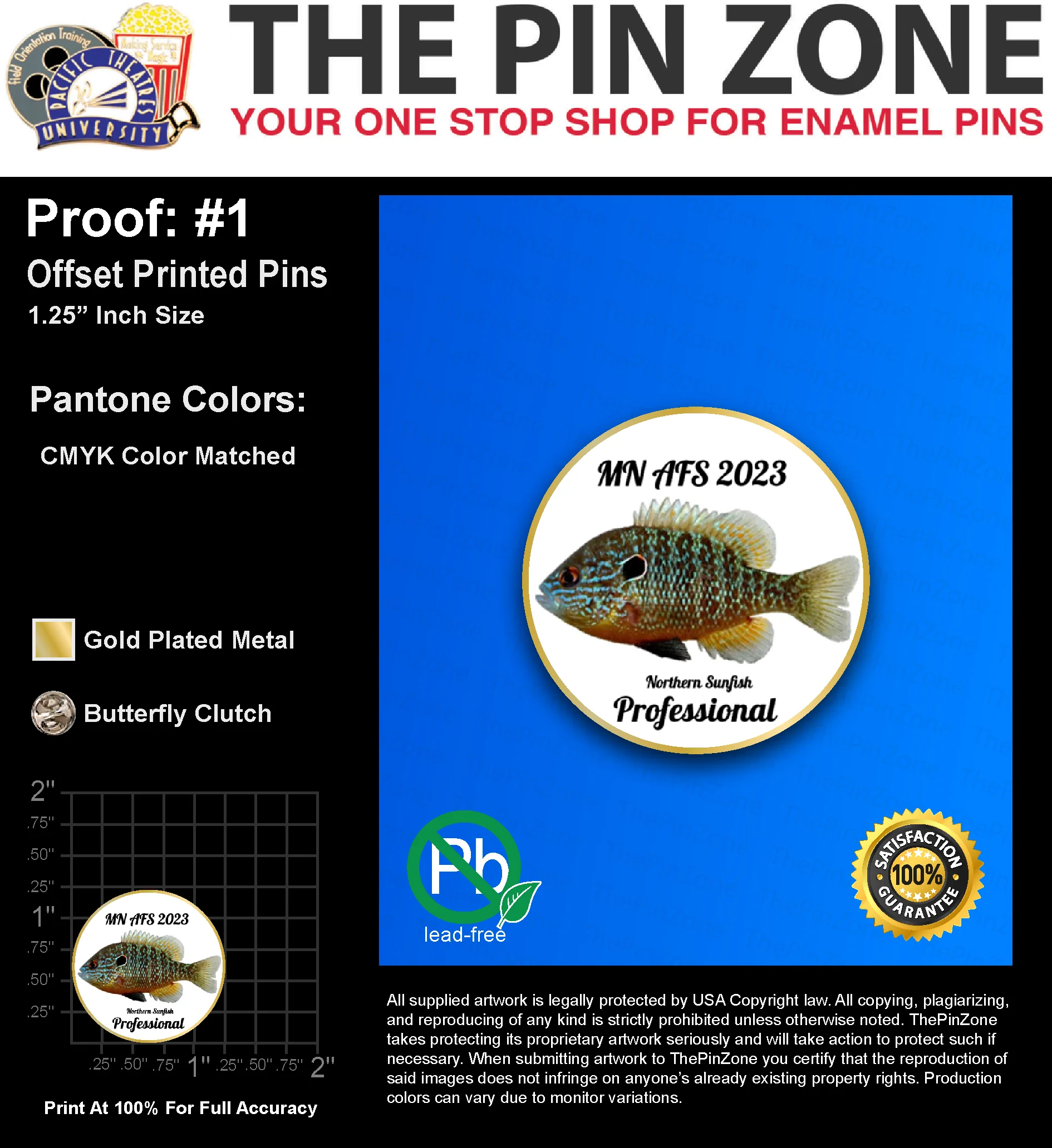 25 “RILEY T” LAPEL PINS: PROOF #1