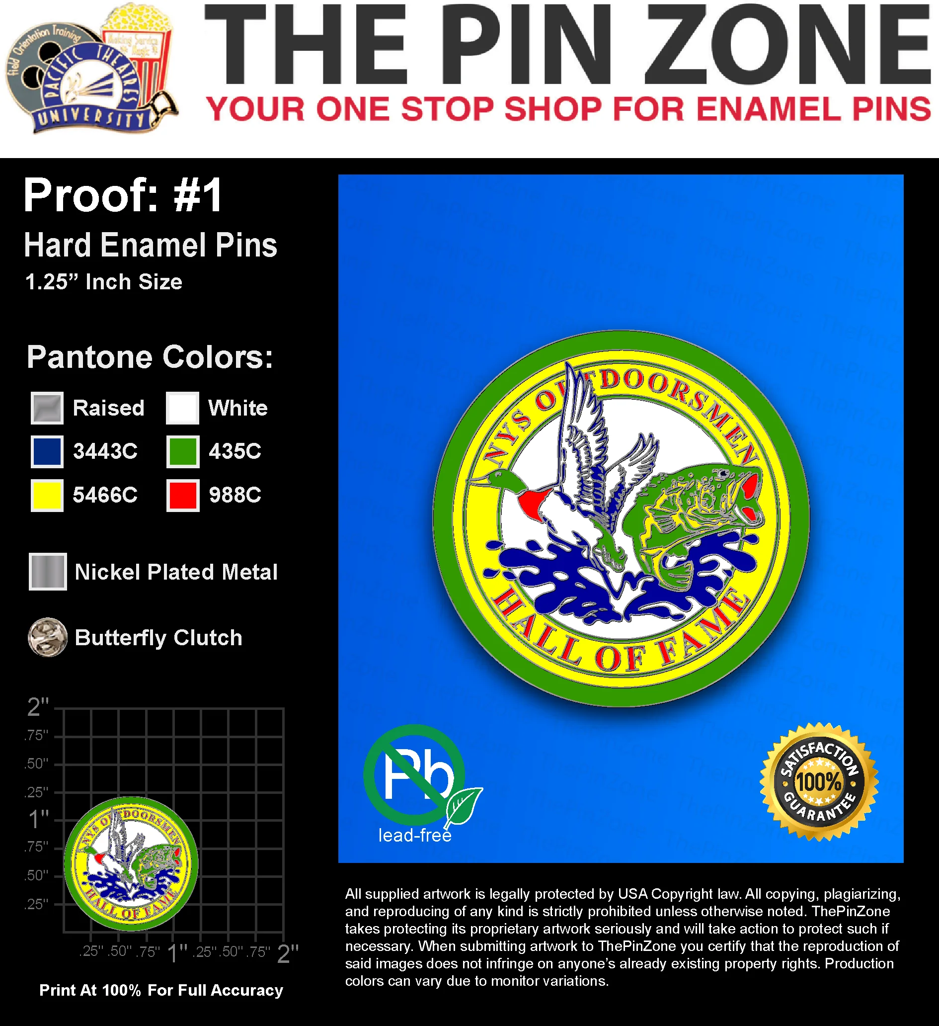 200 “SCOTT F” LAPEL PINS: PROOF #1