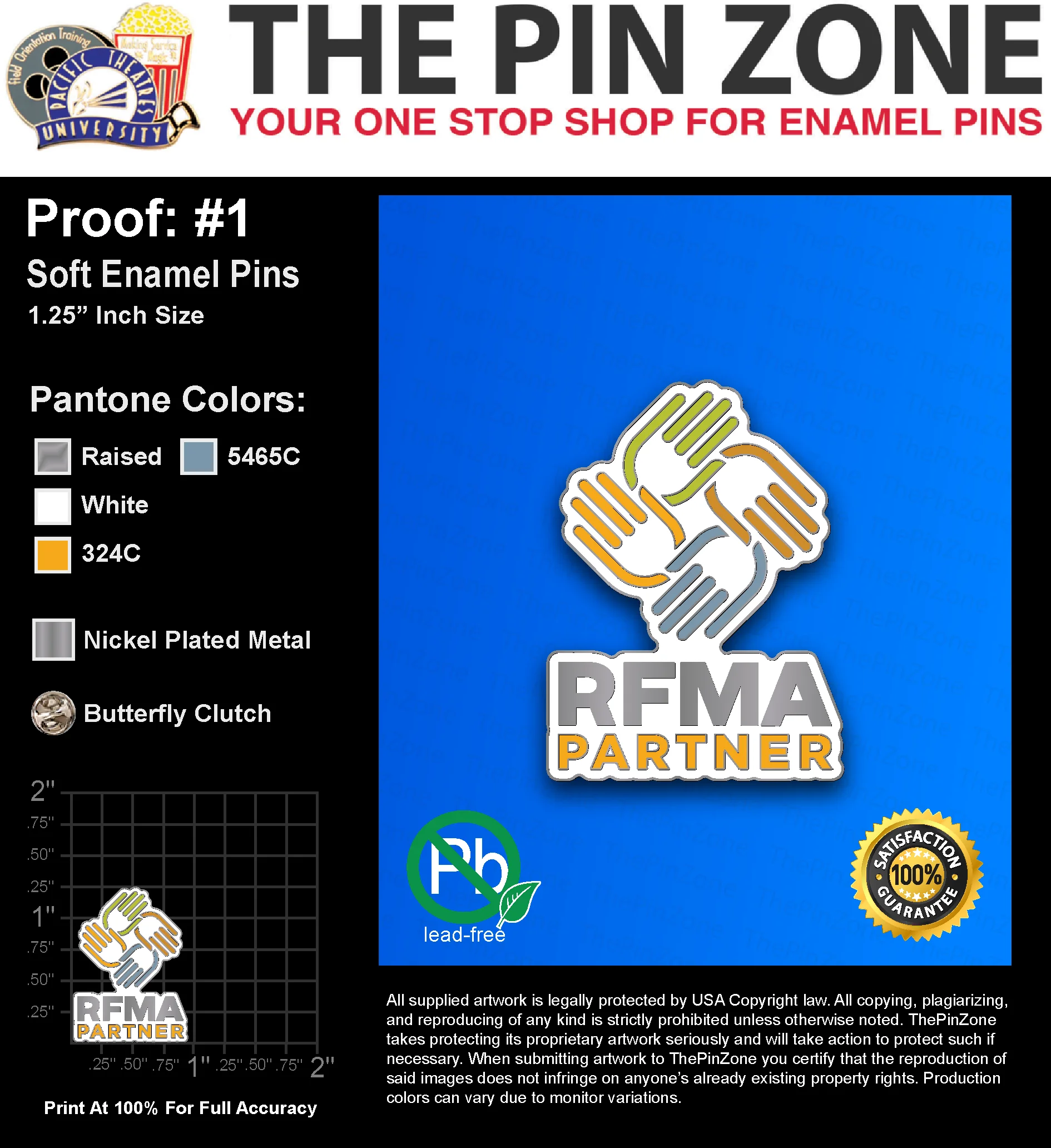 50 “STACEY A” LAPEL PINS: PROOF #1