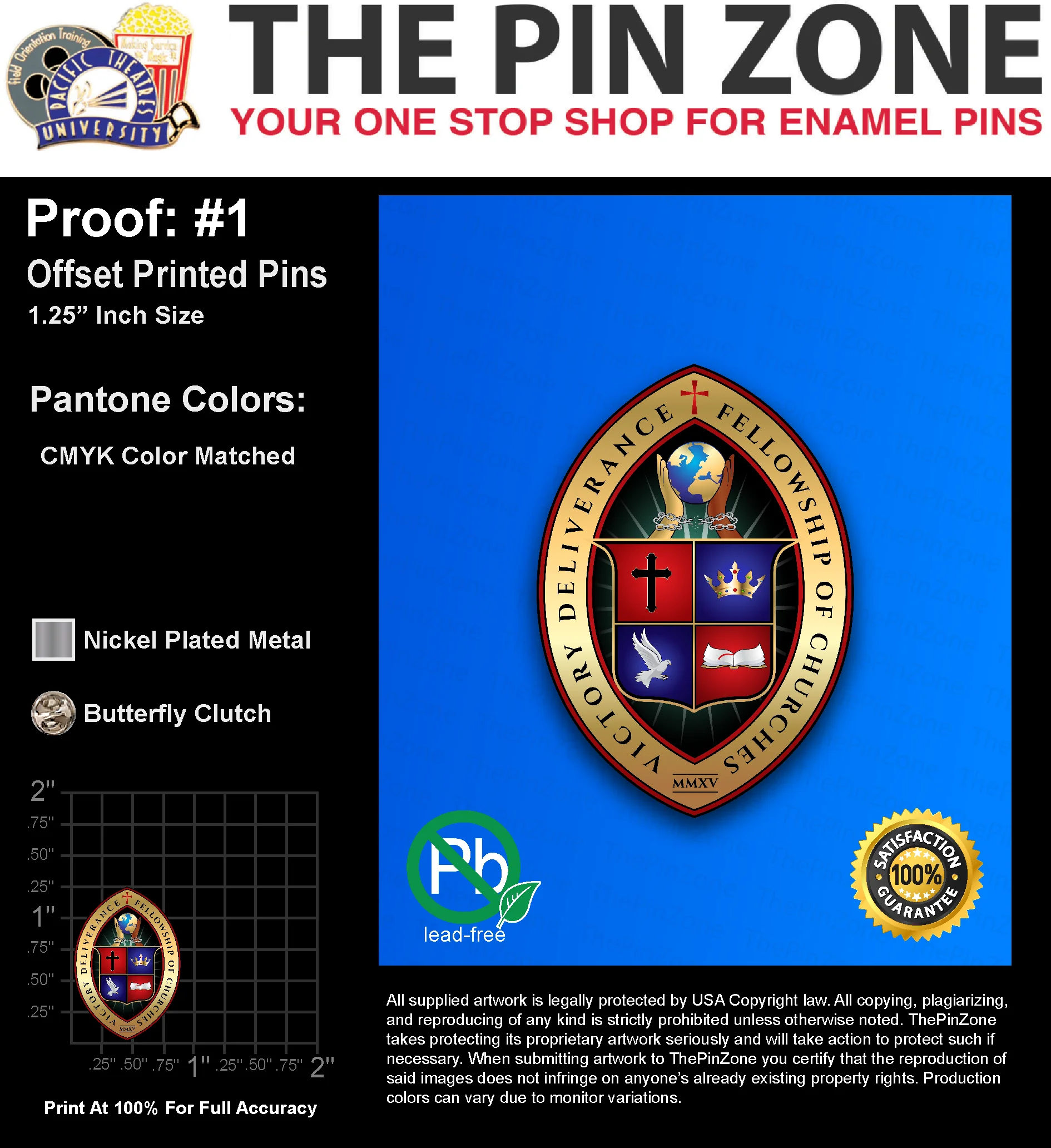 50 “WYVONNE Y” LAPEL PINS: PROOF #1