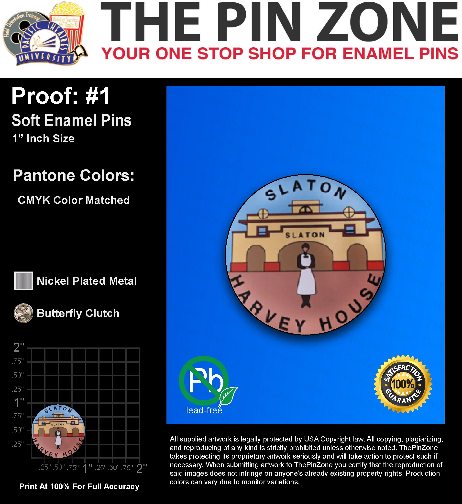 1000 “TONY P” LAPEL PINS: PROOF #1