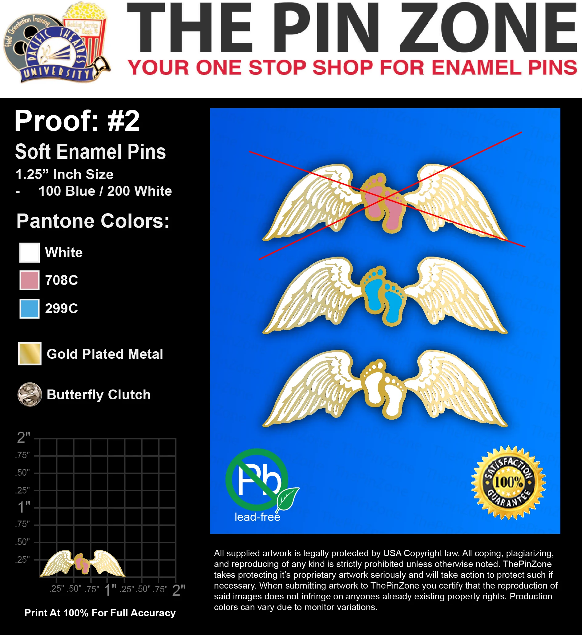 300 “SUSAN V” LAPEL PINS: PROOF #2