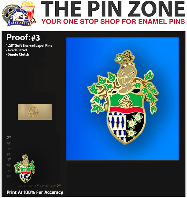 100 “FAMILY CREST” LAPEL PINS PROOF 3 Custom Lapel Pins